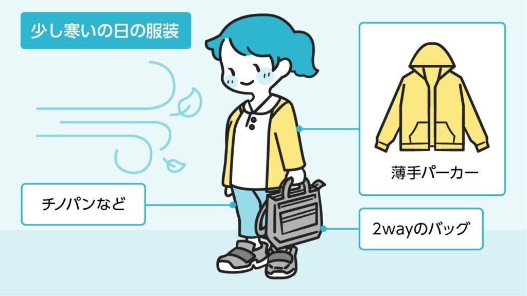 少し寒い日の服装