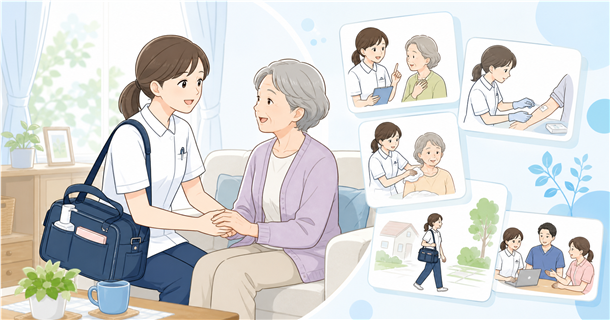 訪問看護のイラスト素材集｜看護師・利用者・ケア場面別に使える無料PNG素材
