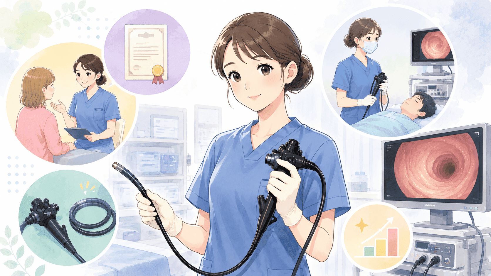 内視鏡看護師に資格は必要?おすすめ資格と仕事内容、消化器内視鏡技師になる方法